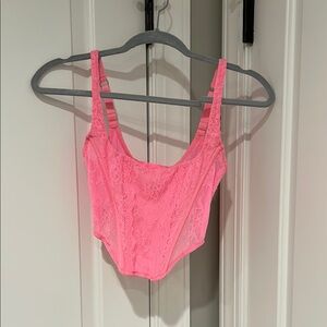 Pink Lace Crop Top